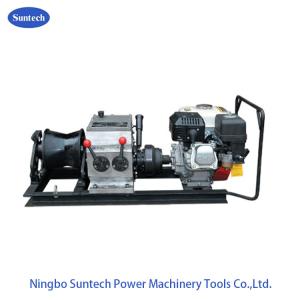 Transmission Line Wire Rope Winch / 2 Ton Wire Take Up Winch With Gasoline Engine