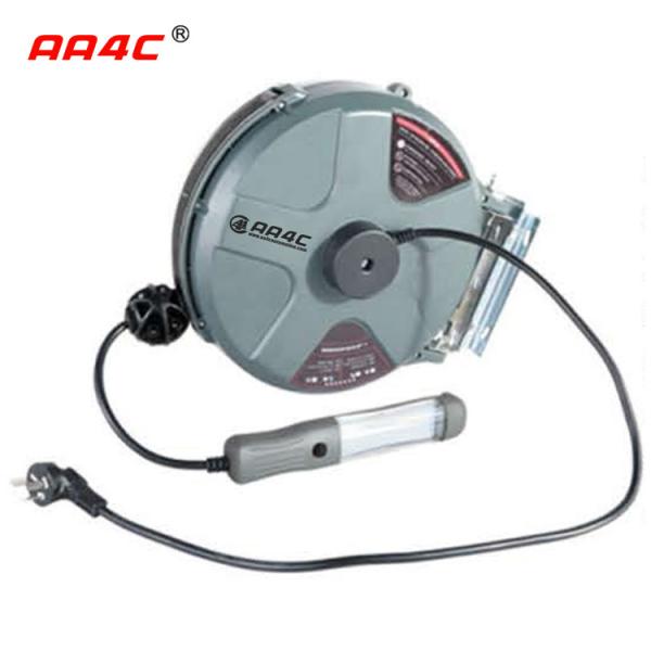 Cheap AA4C Automatic Retractable Flexible Hose Reel PU Mesh Air Hose Reel Electric Combined Hose Reels With Lamp for sale