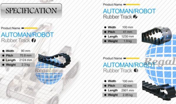 Cheap Robot rubber track for sale