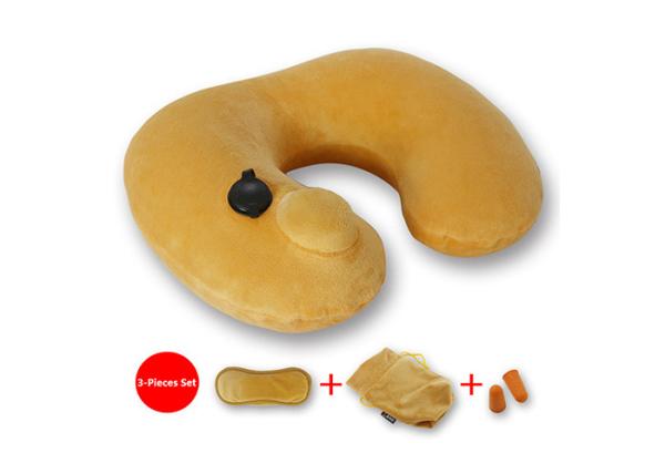 Cheap Various Color Inflatable Travel Pillow High Elasticity PVC Liner Fast Inflation for sale