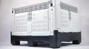 Heavy duty mesh grid vented collapsible pallet plastic foldable pallet box for vegetable and fruits
