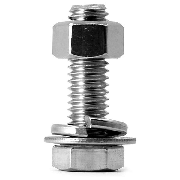 Cheap Fully Threaded 304 Stainless Steel Hex Head Screw with Flat Lock Washers for sale