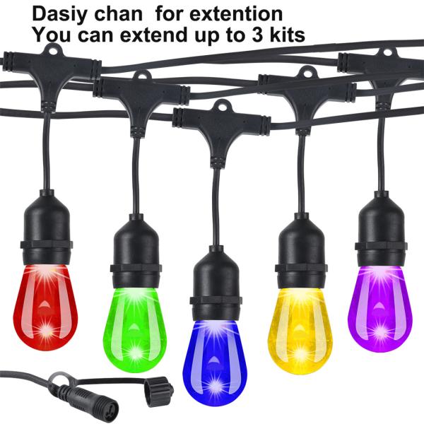 Cheap Outdoor String Lights - Patio Lights Color Changing String 2.4GHz Wi-Fi App Controlled RGB waterproof IP44 for sale