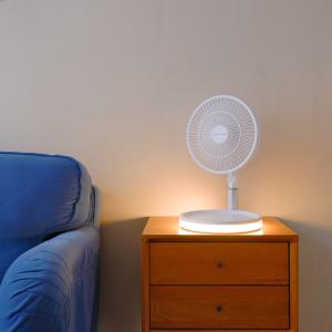 China Portable Folding Desktop Table Fan With Light For Home Office Bedroom on sale