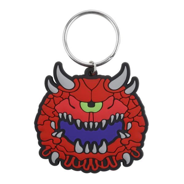 Cheap Custom Soft Touch PVC Key Ring, Frontside 2D or 3D design and Backside Printed Logo or License Line for sale