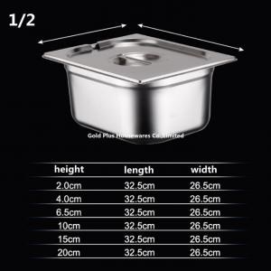 Best Hotel supplies buffet oven containers american style anti-jam GN half size metal food trays with dust cover wholesale