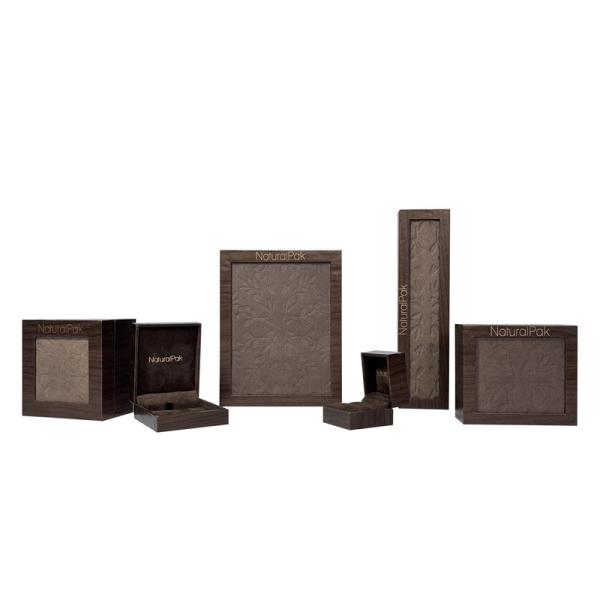 Cheap Unique Wooden Texture Custom Jewelry Box Packaging Empty Necklace Box With Window for sale