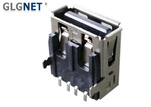 China Single Port USB Female Connector USB 2.0 A Type 4 PIN 90 Degrees on sale