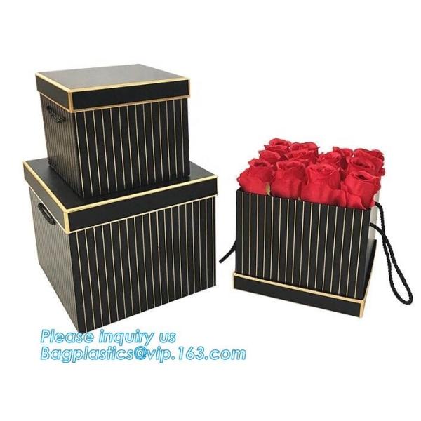 Custom design gradient color luxury paper packaging gift box with lid,Paper Flower Box Florist Bouquet Box Packaging Ros
