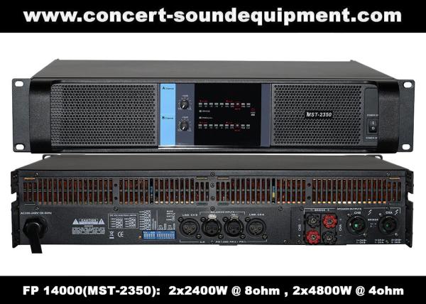 Cheap High Output 2x2400W FP 14000 Switching Power Amplifier With NOVER Power Capacitors for sale