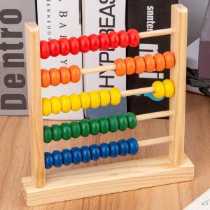 China 3D Geometric 15cm Wooden Bead Counting Abacus Child Toy Numbers Counting on sale