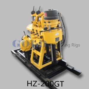200m depth 75mm end hole diameter portable Core Drilling Rig with a slide rail