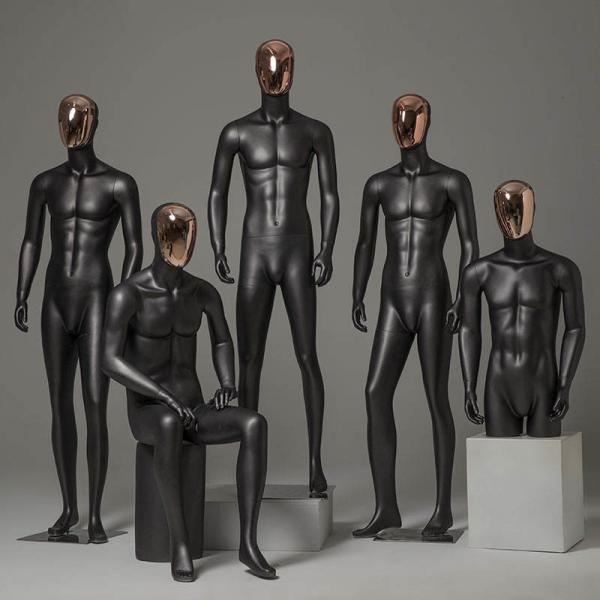 Cheap Full Body Electroplated Face Model Male Fiberglass Mannequin With Head for sale