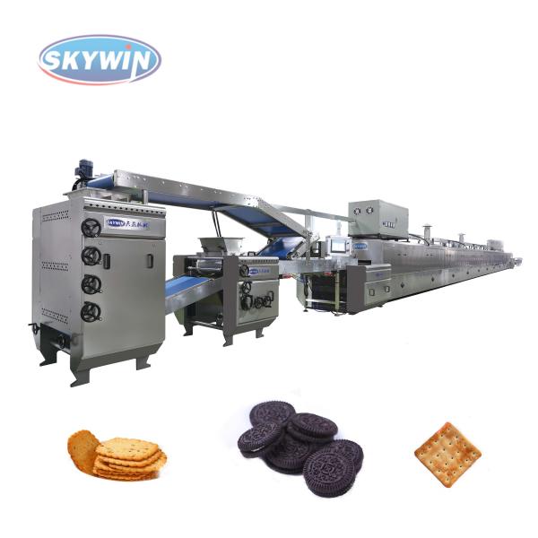 Cheap Automatic 100kg To 1500kg Biscuit Production Line Gas And Electric Type Oven Glucose Biscuit Machine for sale