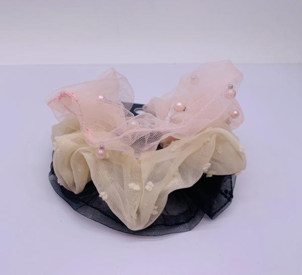 Cheap Girls Elastic Fabric Hair Accessories Scrunchies With Pearls for sale