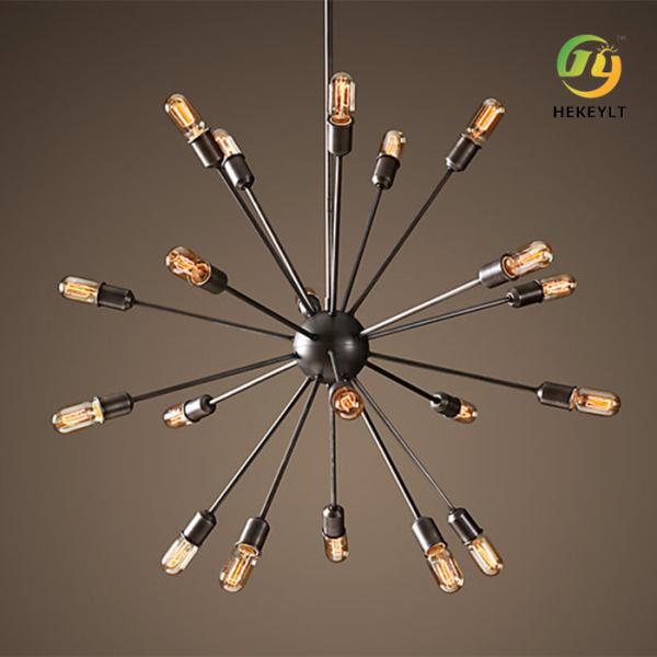 Cheap American Rustic Wrought Iron Multi-Head Satellite Chandelier for sale
