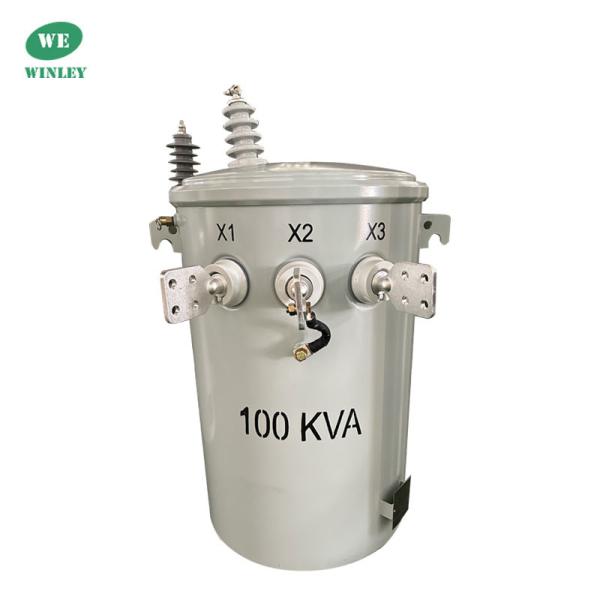 Cheap 100KVA Single Phase PoleMounted Distribution Transformer Oil Immersed 12470V 304SS tank Liquid Filled Pole Mounted for sale