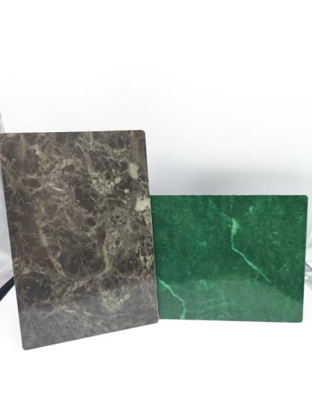Cheap Stone Grain ACP Plastic Sheet 6mm High Gloss Composite Pvc Cladding for sale
