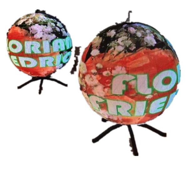 Cheap 1m Diameter Custom LED Display , P4 SMD Full Color Curved Round Led Display Ball for sale