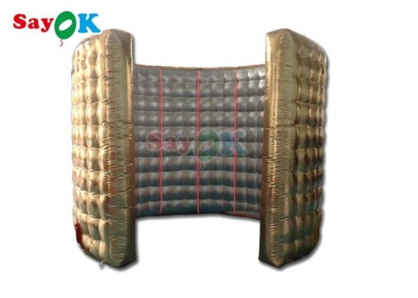 Cheap Customized Inflatable 360 Photo Booth Shape Enclosure Gold Inflatable Backdrop Booth for sale