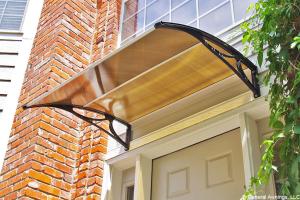 Transparent Polycarbonate Sheet Awning , Front Door Rain Cover Extending Freely