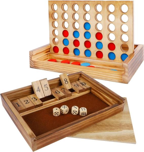 Cheap Newest Customized Classic Wood Dice Game with Numbers & Line Up 4 Game for Kids Family for sale