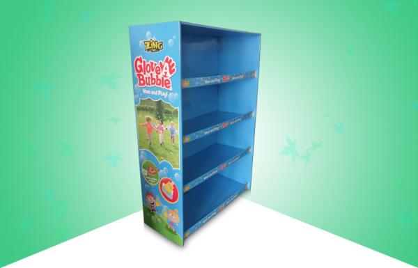 Cheap OEM/ODM 4 Shelf Cardboard Floor Display Stands Strong Double Wall Paper Board for sale