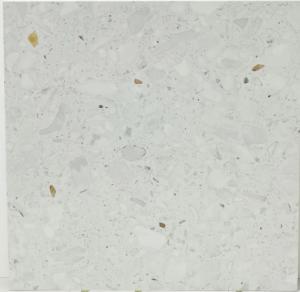 China White Terrazzo Porcelain Tile 9mm Thickness Anti Slip Chemical Resistant on sale