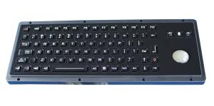 Customized illuminated black titanium USB military keyboard with backlit  trackball