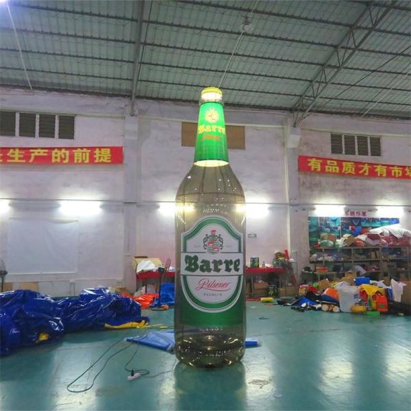 Cheap 4m High Advertising Inflatables / Brown Inflatable Beer Bottle With Lighting for sale