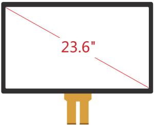 Custom 23.6 Projected Lcd Capacitive Touchscreen Panel , 25ppi Resolution