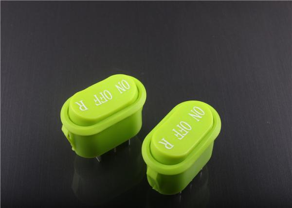 Cheap Custom Green On Off On Rocker Switch Illuminated 10A 250VAC / 15A 125VAC for sale