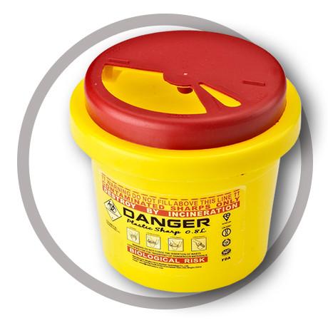 Cheap 0.8 Litre Sharps disposal container, Sliding Lid, Red,Sharps Container  | WinnerCare for sale