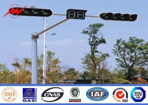 6000mm Height Galvanized Traffic Light Signals Columns Single Bracket For Horizontal Mounting