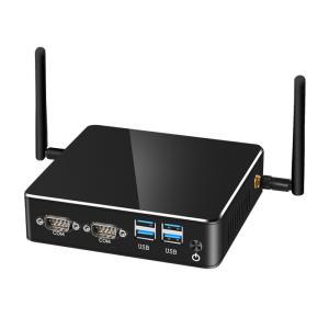 Core i3 8130U Industrial PC DDR4 16G Dual Ethernet Fanless Black Mini Computer