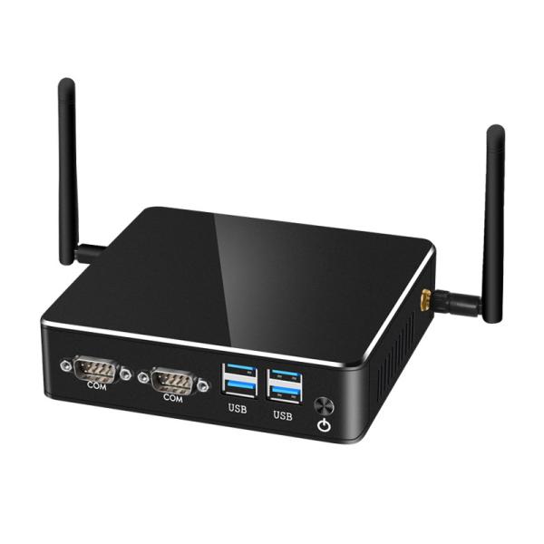 Cheap Core i3 8130U Industrial PC DDR4 16G Dual Ethernet Fanless Black Mini Computer for sale