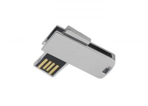 China Silver Color Swivel Memory Stick , Polished Metal 32gb Usb 2.0 Flash Drive on sale