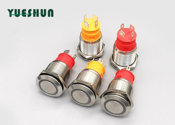 Cheap IP67 Annular  Illuminated 4pin  Panel Mount Push Button Switch for sale