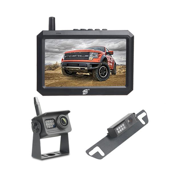 Cheap IP69K Waterproof RV Rear View Camera Wireless Signal System With 2 Cameras for sale