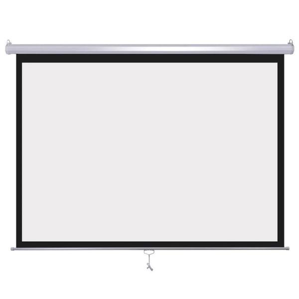 Cheap Manual Ceiling Mount Projection Screen With Self Locking 100 Inch Pull Down for sale