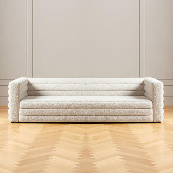 Cheap White Modern Fabric Sofa Set Segmented Splicing Comfortable Couch Set for sale
