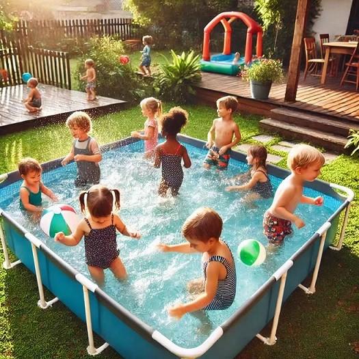Cheap Rectangular Canvas Inflatable Swimming Pool For Backyard for sale