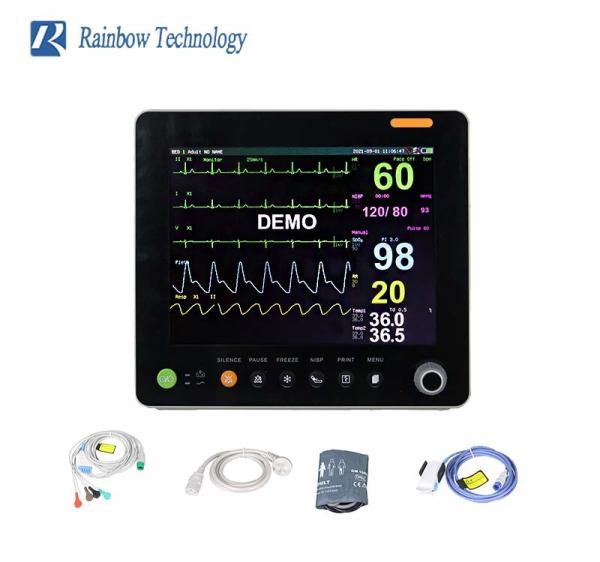 Cheap High Performance Multi Parameter Patient Monitor ECG/ HR/ RESP/ SPO2/ NIBP/ Temp for sale