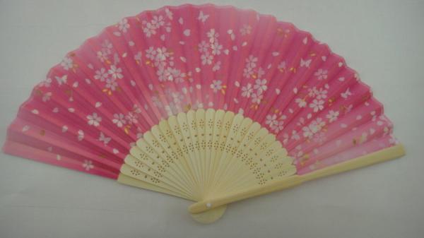 Cheap plain color silk or custom design silk hand fan with natural bamboo frame for sale