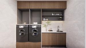 Premium Stainless Steel Balcony Storage Cabinet Wood Finish With Modern Design