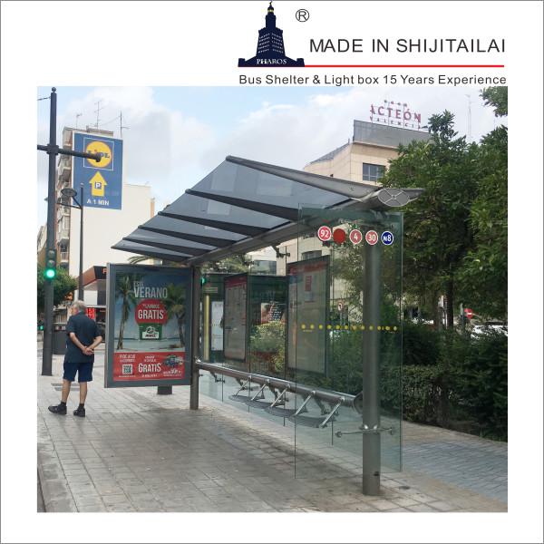 Cheap 3560*1600*2380mm 20AH 150W Bus Stop Shelter for sale