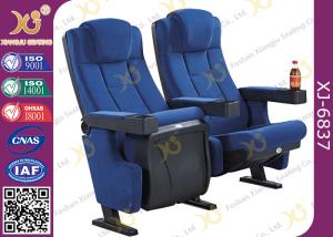 Best Molded PU Foam Gravity Fold Up Theatre Seating Chairs Fabric Cover With Push Back wholesale