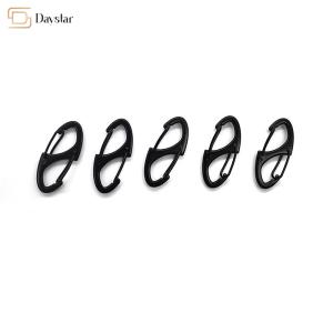 China Double Sided S Carabiner Clips Metal Accessories Slide Lock Snap Hooks on sale