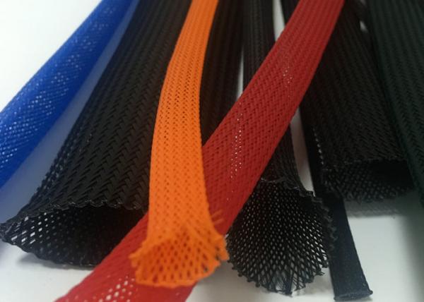 Cheap Colorful Braided Electrical Wire Wrap Self - Extinguishing With PET Material for sale