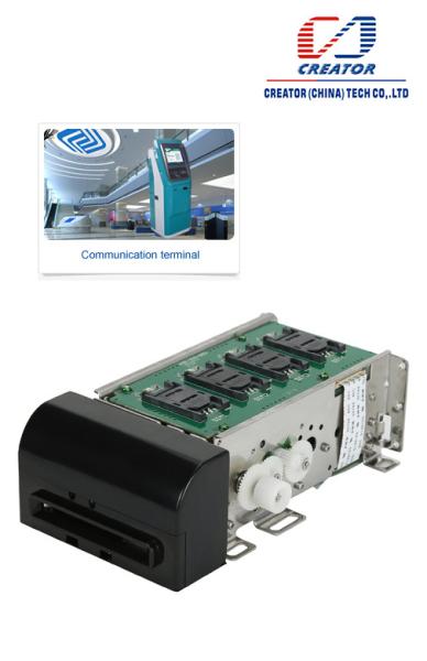 Cheap Motorized Insert Magnetic Card Reader For Kiosk , Smart Card Reader With RS232 Interface for sale